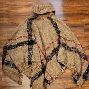 Chic Soul Cozy Tan Poncho